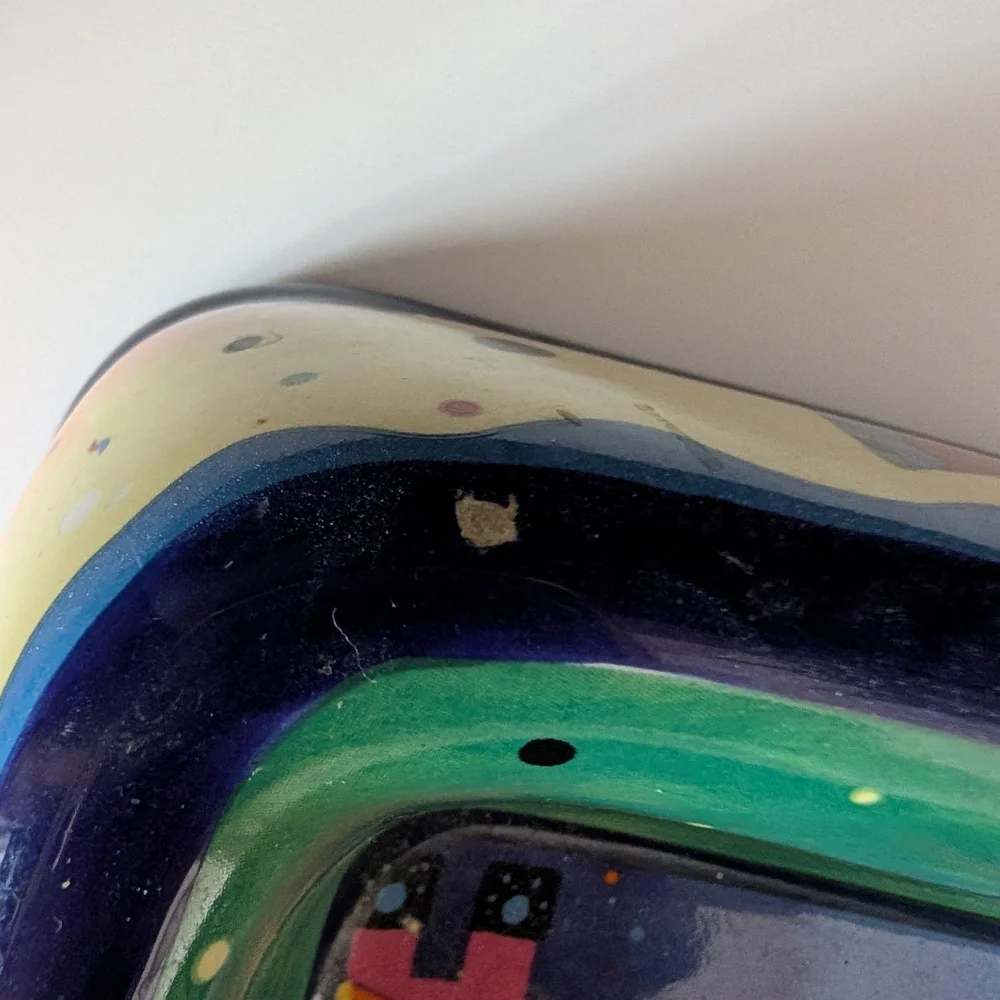 Vintage Hand-Painted Ceramic Cat Bowl by Milton and Louis